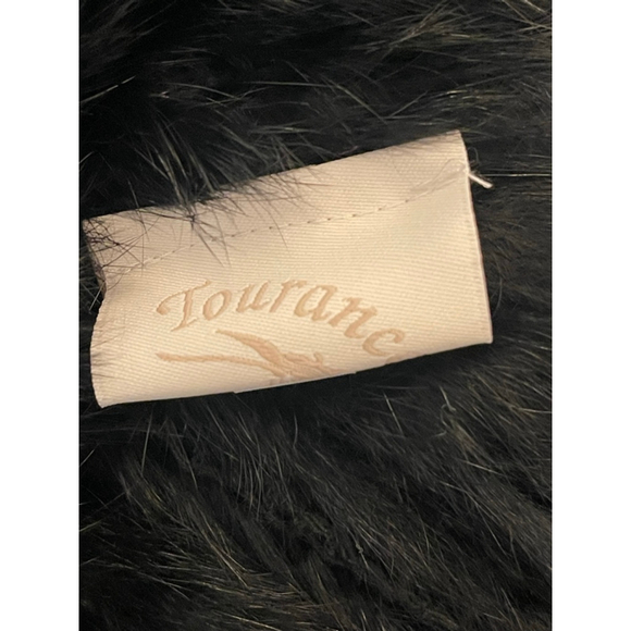 Tourance Genuine Rabbit Fur Vest w/ Long Hair Fur Trim Black Size M - Picture 6 of 8